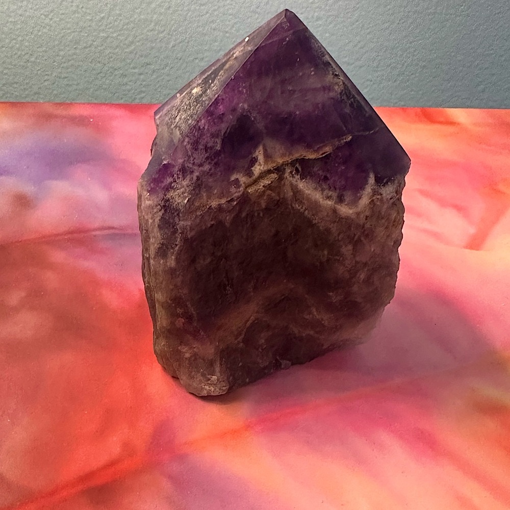 Half Polished Amethyst Self Standing Freeform